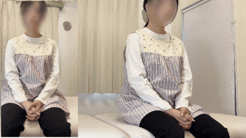 【触診8】美白Gカップ保育士さんの2回目診察！後ろから激しめ乳首責め＆股関節マッサージで思わずビクビク反応してしまう サンプル画像