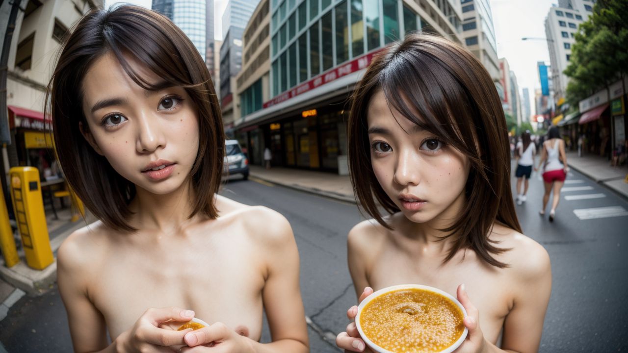 オリジナル素人 安中市 カレーライス露出 画像1