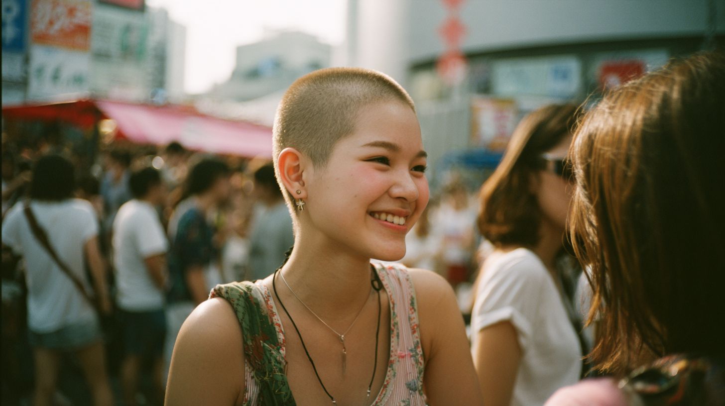 坊主女子画像　東京都　多摩市　2026年04月18日　坊主女子　スキンヘッド女子　画像