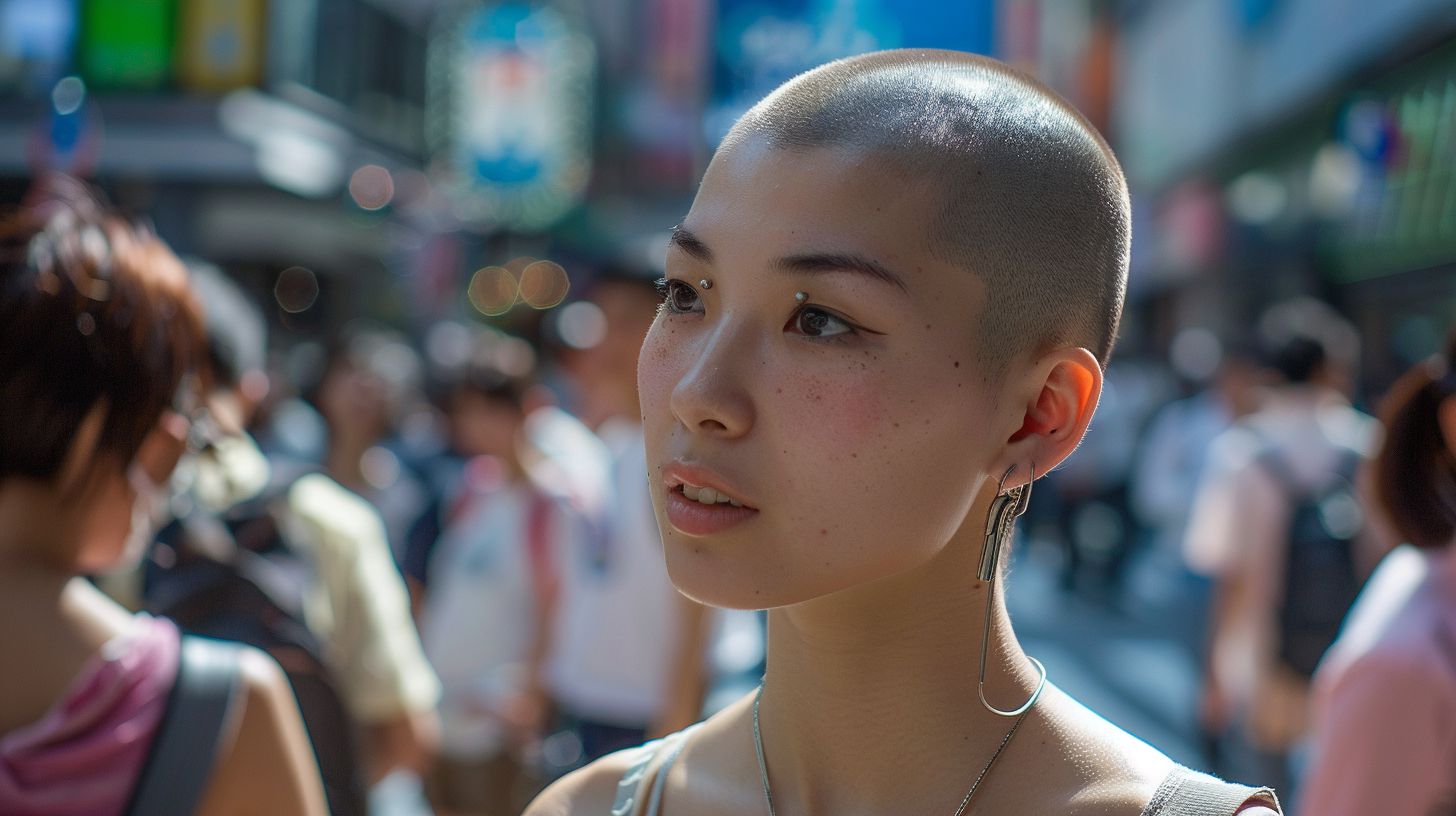 坊主女子画像　北海道　北広島市　2024年03月29日　坊主女子　ぼうず女子　画像