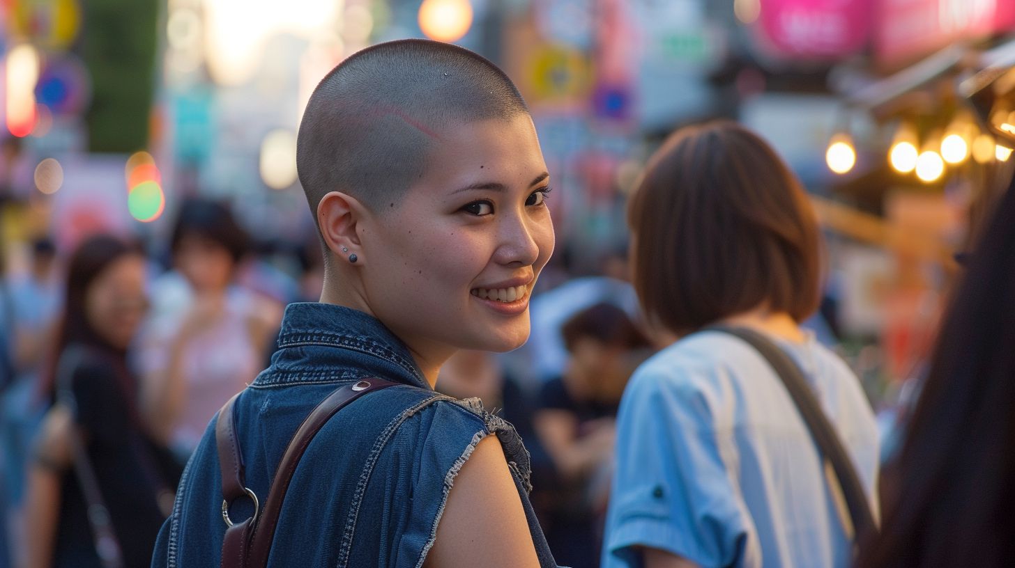 坊主女子画像　京都府　木津川市　2024年07月10日　坊主女子　坊主女子　画像