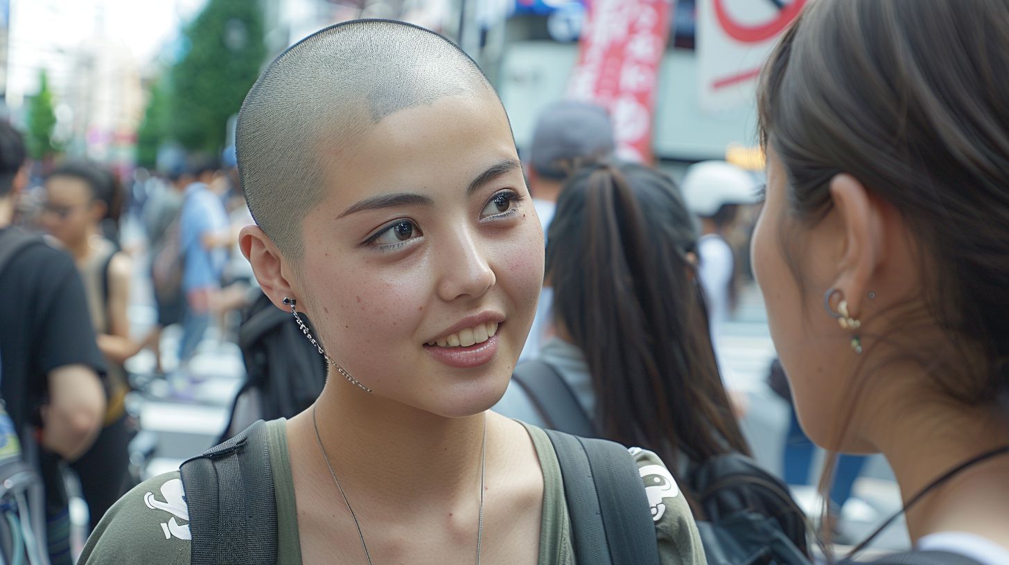 坊主女子画像　北海道　小樽市　2024年08月08日　坊主女子　坊主女子　画像
