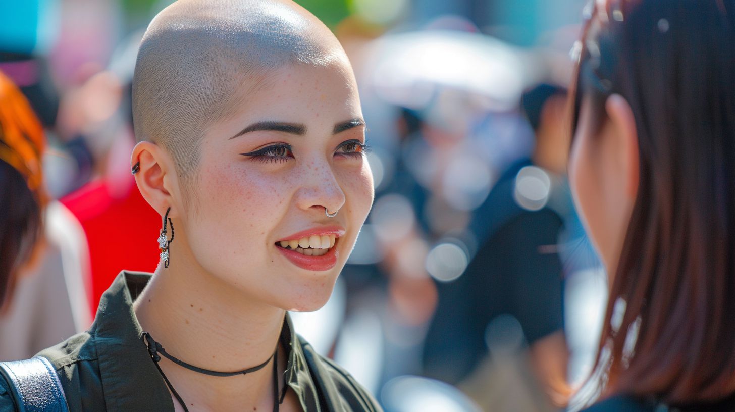 坊主女子画像　秋田県　由利本荘市　2025年06月14日　坊主女子　ぼうず女子　画像