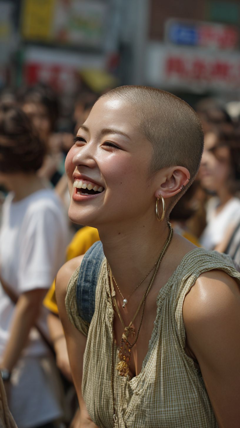 坊主女子画像　東京都　荒川区　2026年03月26日　坊主女子　スキンヘッド女子　画像