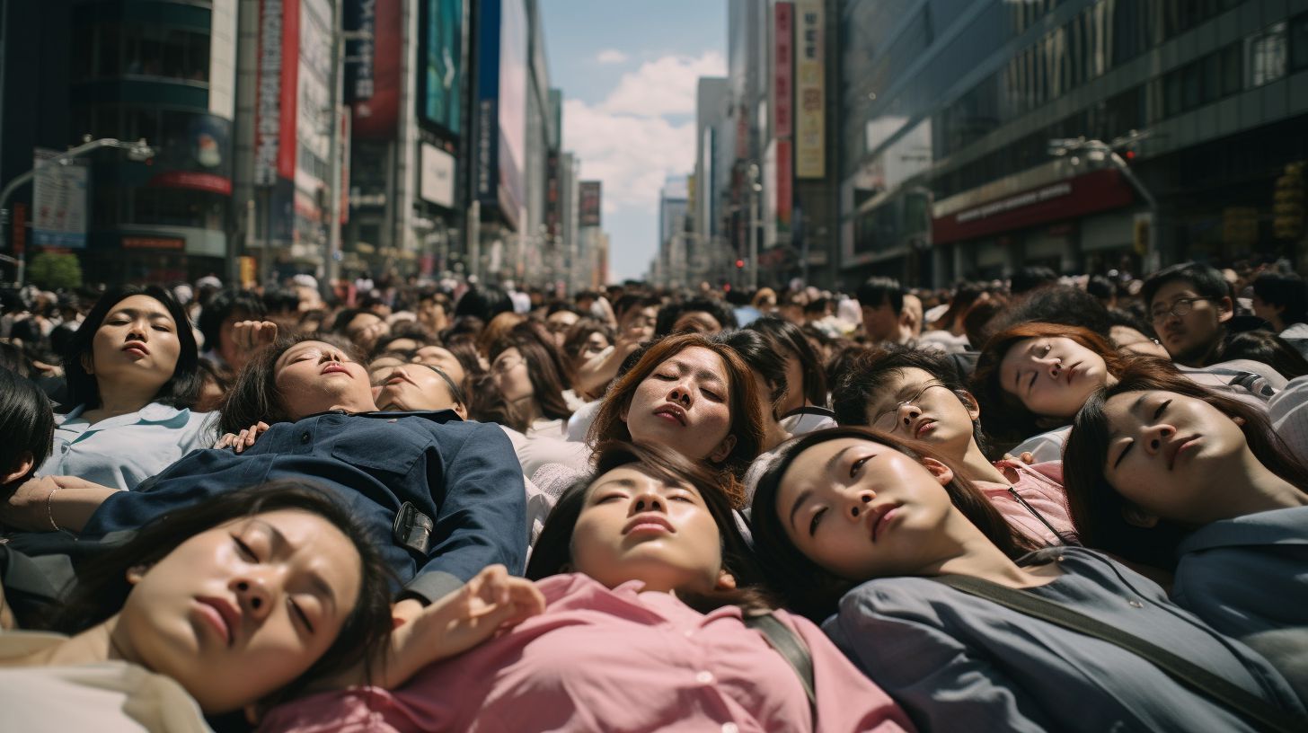 路上で寝る女性　東京都　板橋区　2023年08月30日　路上で寝る女性　画像