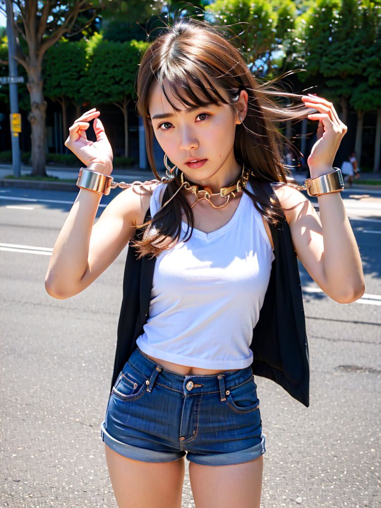 手錠される女性　千葉県　市川市　2026年04月27日　手錠女子画像