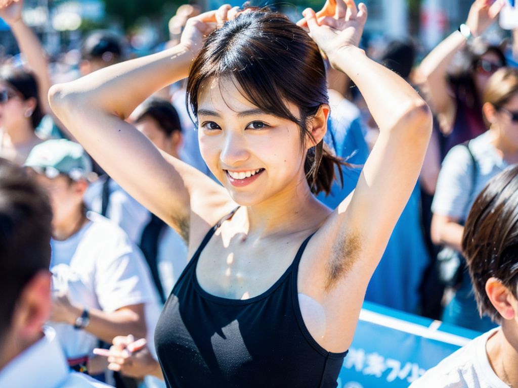 美女わき毛画像　埼玉県　坂戸市　2024年01月24日　美女のわき毛　全裸パフォーマンス　画像