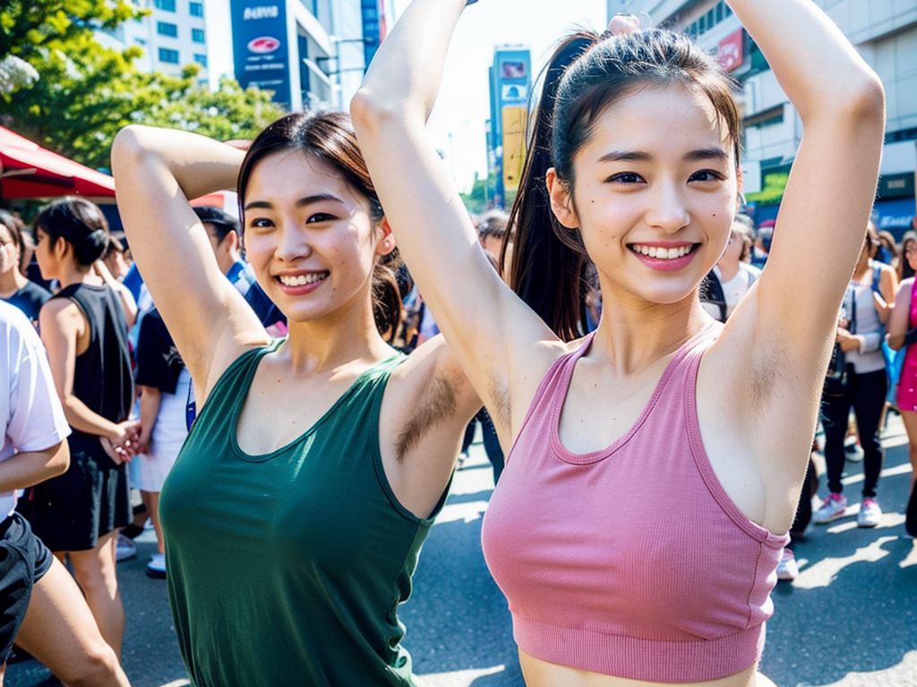 美女わき毛画像　東京都　中央区　2024年05月18日　美女のわき毛　露出調教　画像