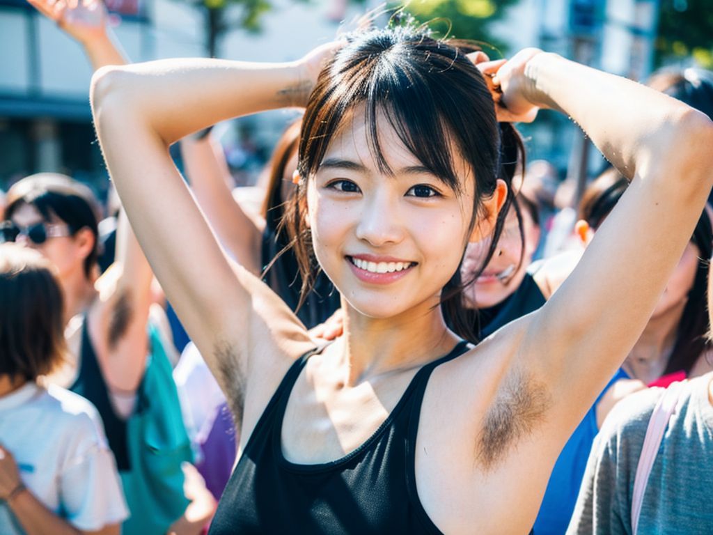 美女わき毛画像　鳥取県　米子市　2024年06月01日　美女のわき毛　変態フラッシュモブ　画像