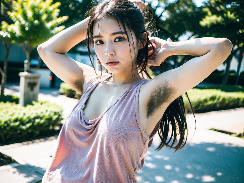 美女わき毛画像　茨城県　常総市　2024年10月04日　美女のわき毛　ゲリラ露出　画像