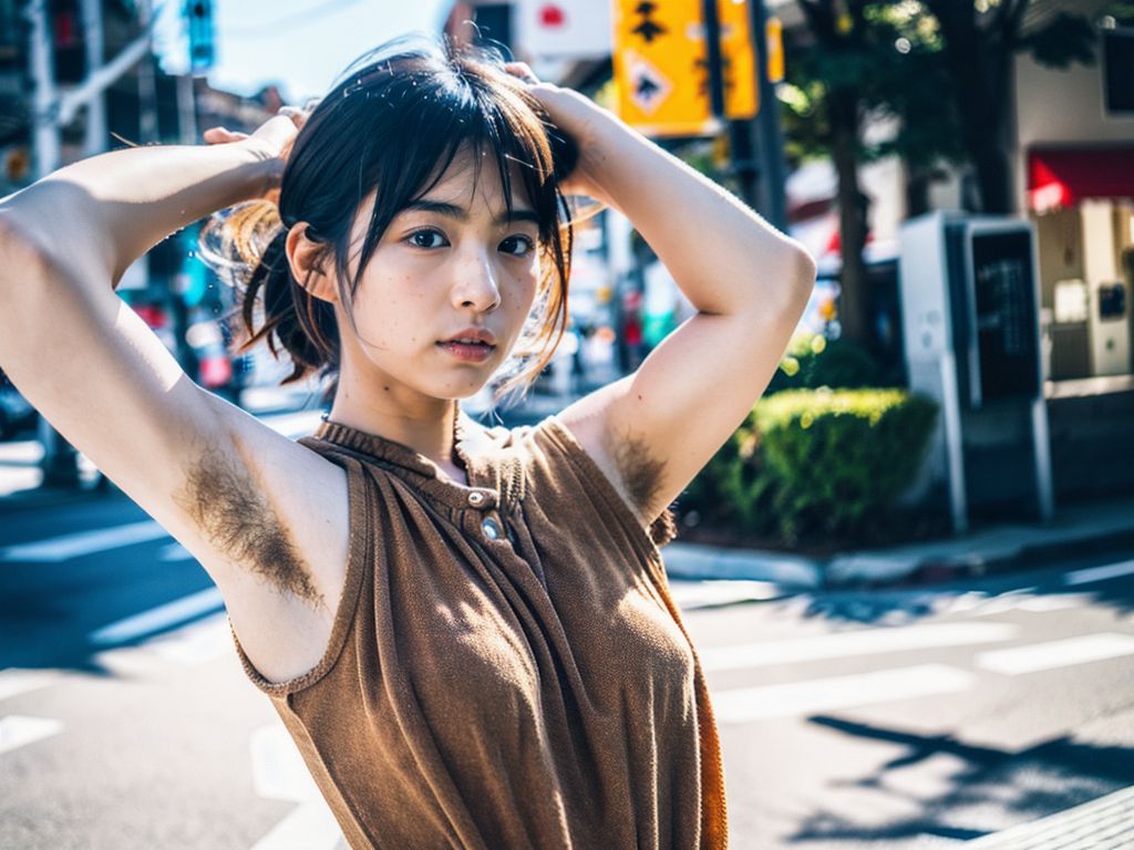 美女わき毛画像 長野県 飯田市 2025年06月22日 美女のわき毛 露出パフォーマンス 画像