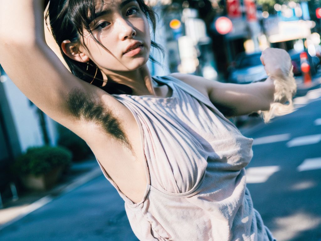 美女わき毛画像　愛知県　春日井市　2025年07月07日　美女のわき毛　全裸パフォーマンス　画像