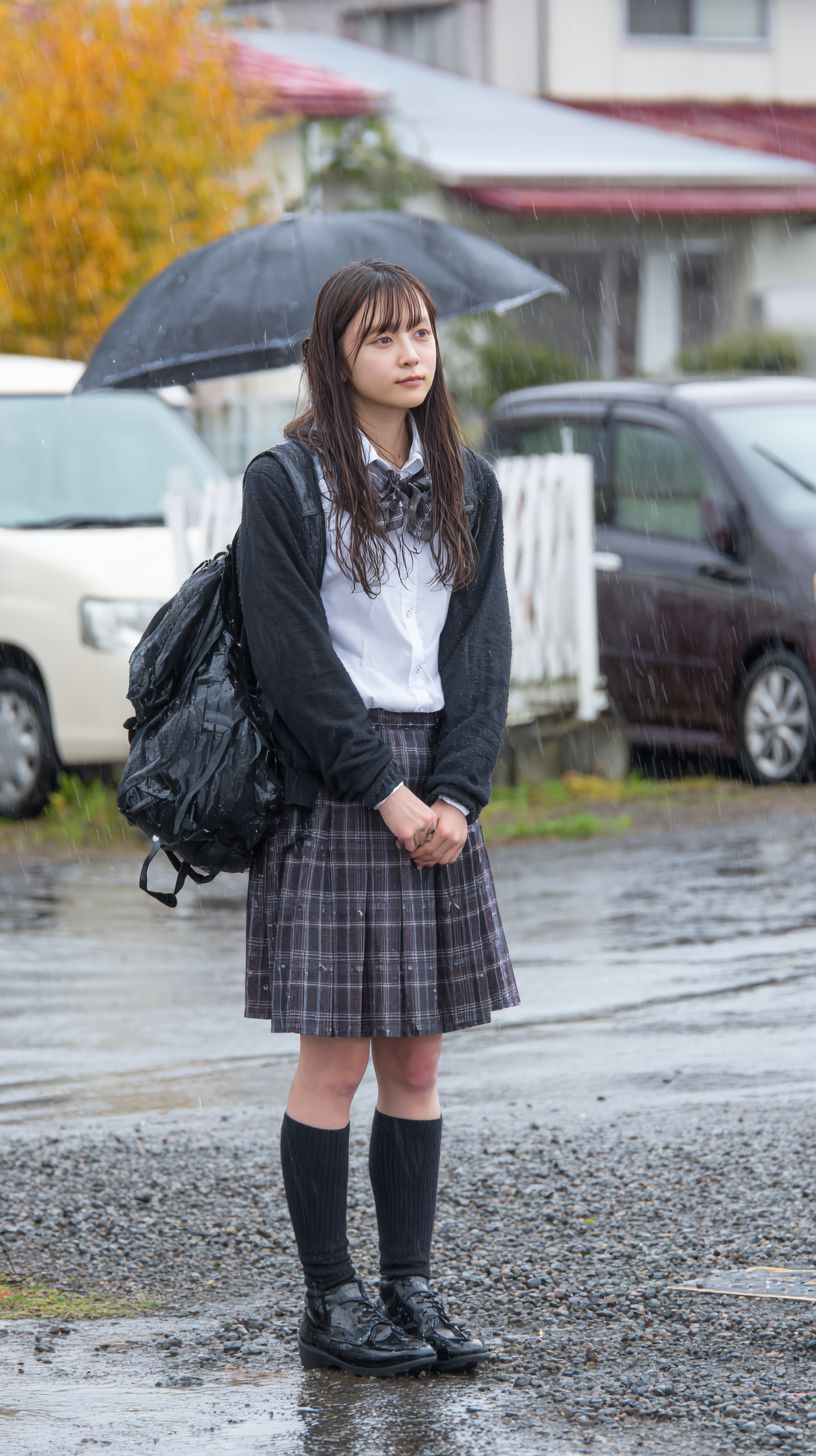 びしょ濡れ女子画像　静岡県　富士宮市　2025年12月24日　びしょ濡れ　びしょ濡れ　画像