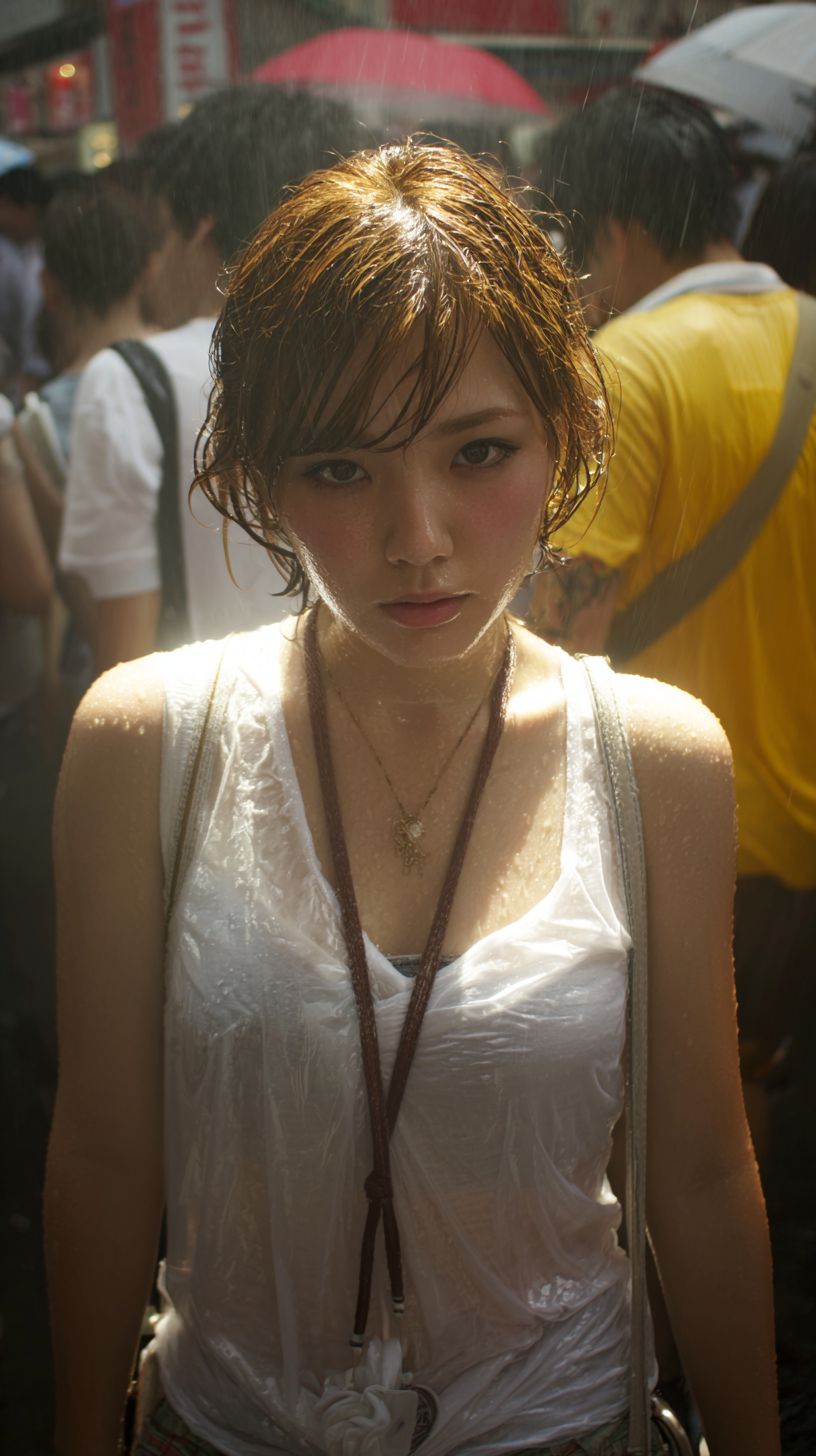 びしょ濡れ女子画像　愛知県　安城市　2026年04月28日　びしょ濡れ　ゲリラ豪雨　画像