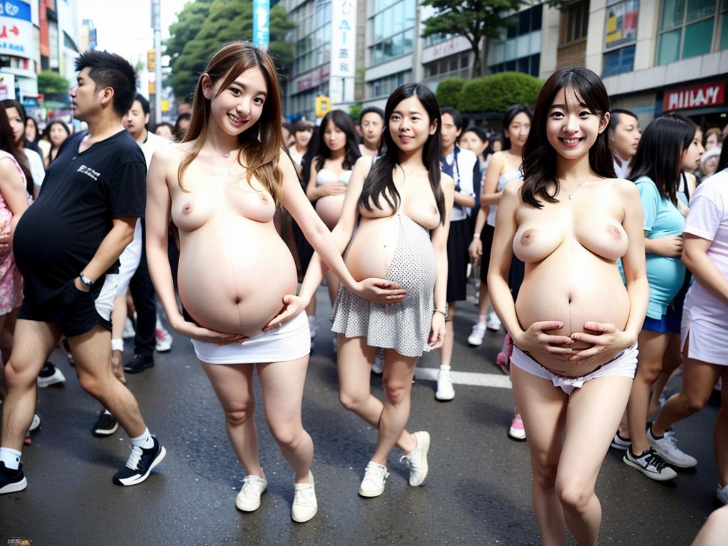 ヤンママ妊婦露出画像　東京都　千代田区　2023年12月11日　ヤンママ妊婦　フラッシュモブ　画像